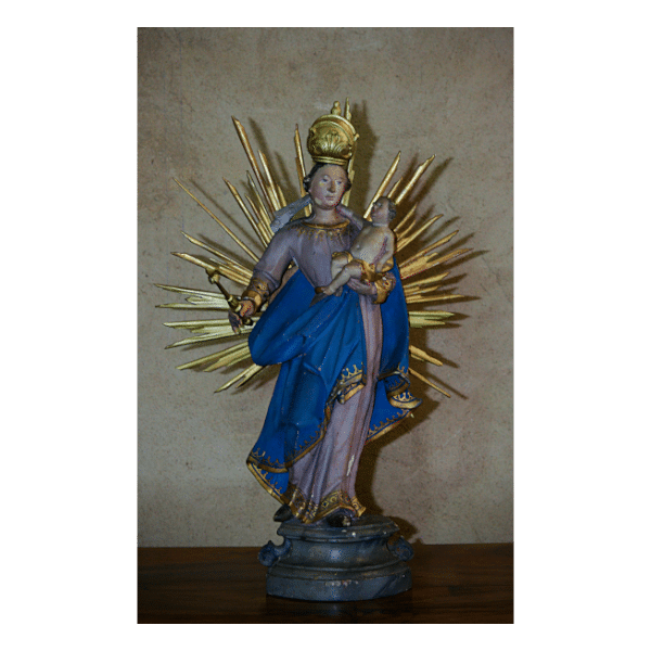 Statue Vierge Marie flamboyante